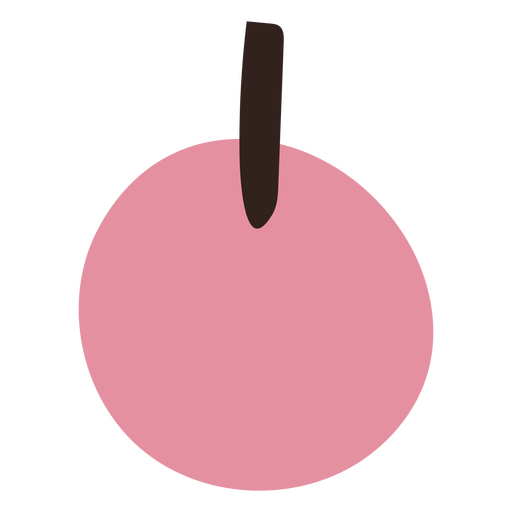 Fruta rosa plana
