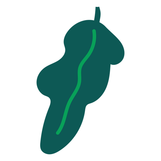 Grünes Blatt halbflach PNG-Design
