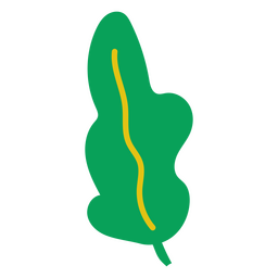 Green and yellow leaf semi flat PNG Design Transparent PNG