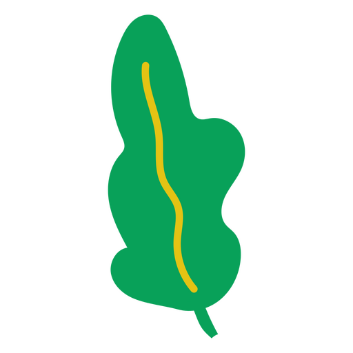 Grünes und gelbes Blatt halbflach PNG-Design