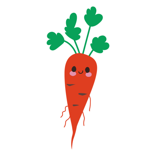 Personajes vegetales zanahoria plana Diseño PNG