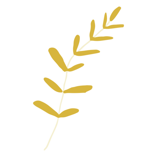 Yellow leaves in a stem flat PNG Design