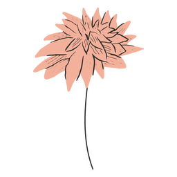 Pink flower design semi flat PNG Design