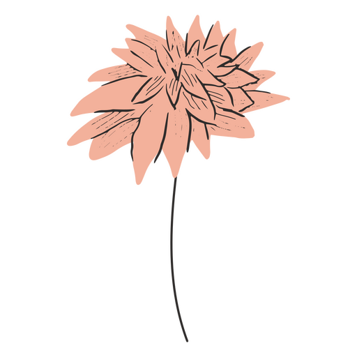 Rosa Blumenmuster halbflach PNG-Design