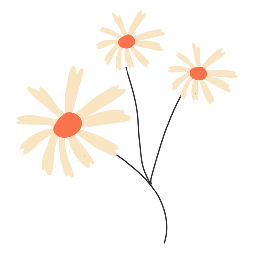 Flores blancas planas Diseño PNG