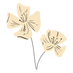 Design de flores cor de rosa semi plano Transparent PNG