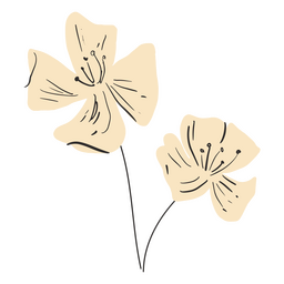 Rosafarbenes Blumendesign halbflach PNG-Design