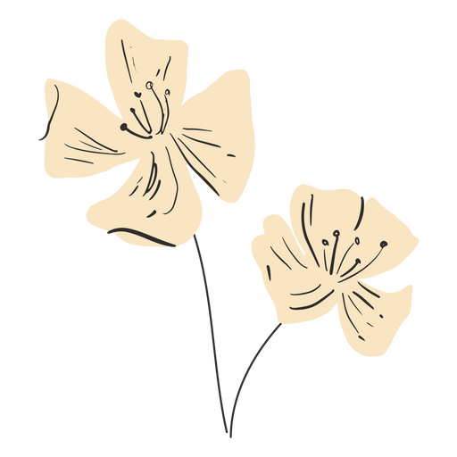 Rosafarbenes Blumendesign halbflach PNG-Design