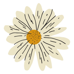 Sola flor blanca semi plana Diseño PNG