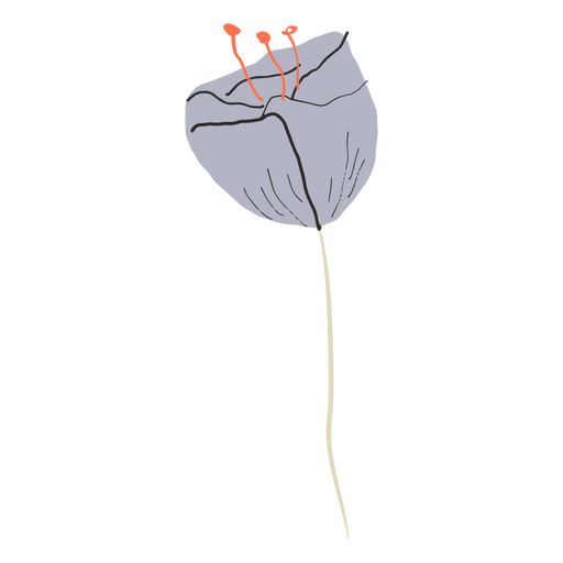 Tulipa lilás semi plana Desenho PNG