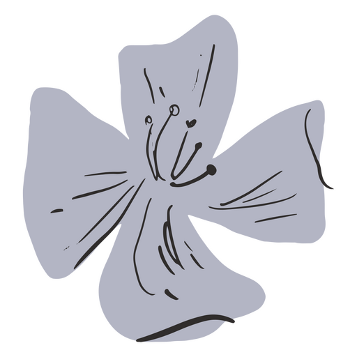 Flor lilás semi plana Desenho PNG