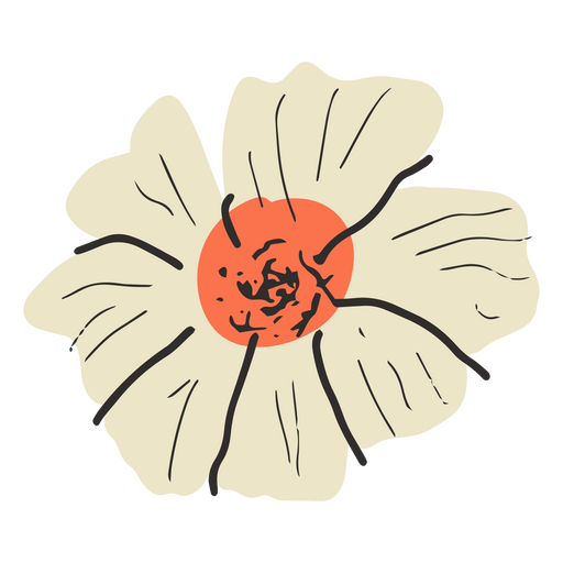 Diseño de flores blancas y rosas semi planas. Diseño PNG