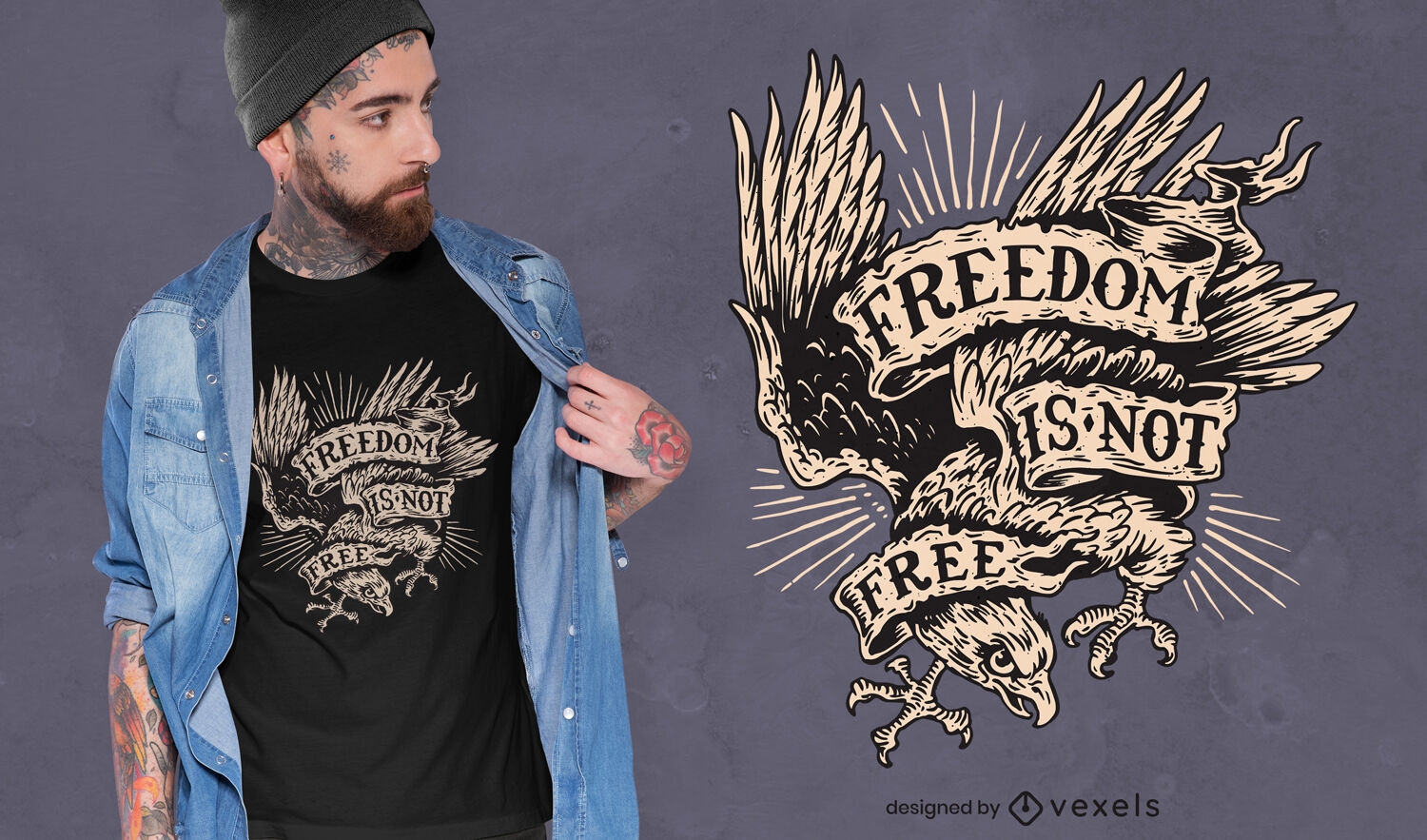 Design de camiseta de liberdade animal de ?guia voadora