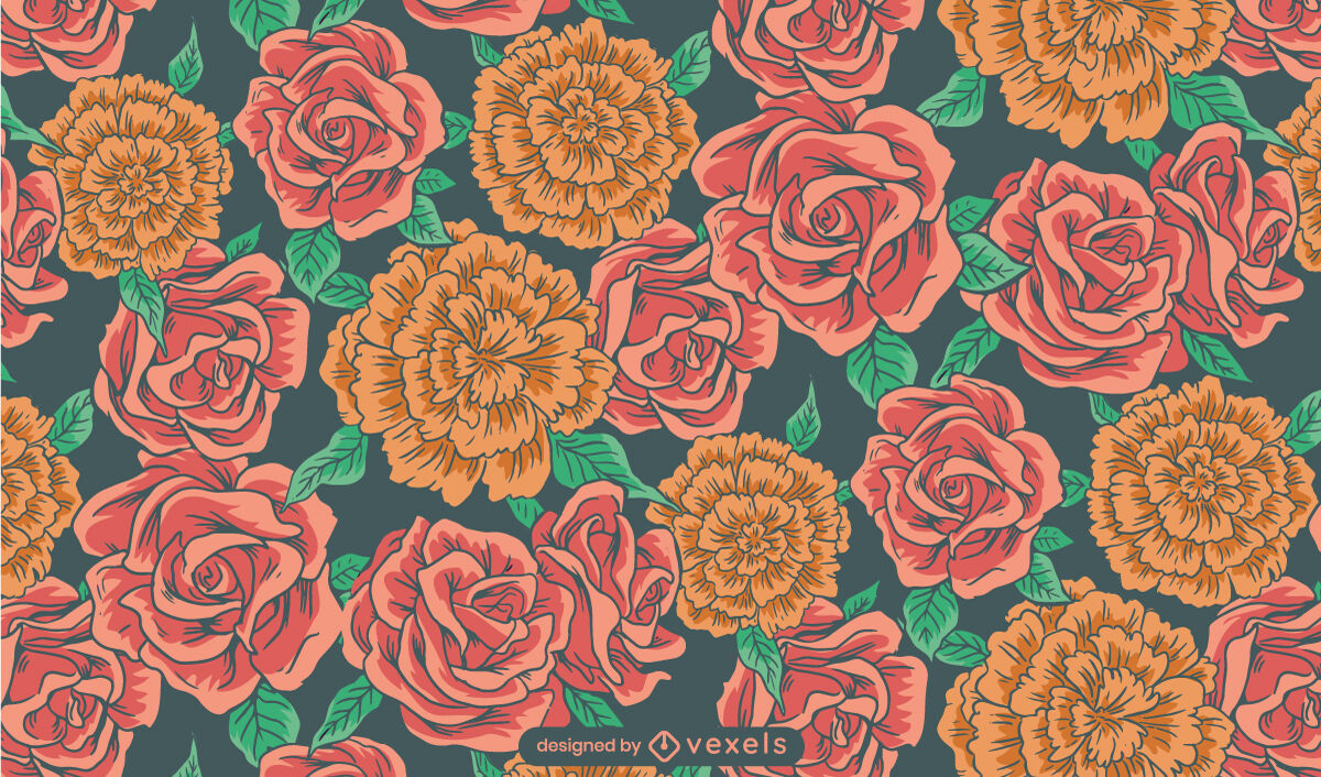 Rose garden flower nature pattern design