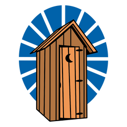 Wild west bathroom cabin design color stroke PNG Design