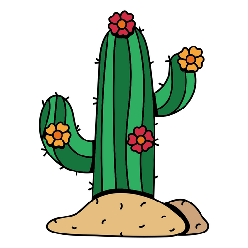 Design PNG E SVG De Cactus No Deserto Cortar Paisagem Para Camisetas