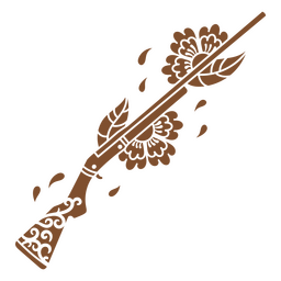 Escopeta floral salvaje oeste cortada Diseño PNG