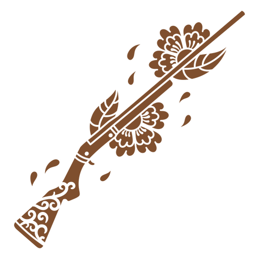 Espingarda floral do oeste selvagem cortada Desenho PNG