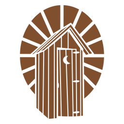Wildwestbraune Badezimmerkabine ausgeschnitten PNG-Design