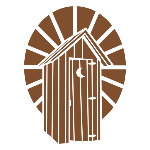 Wild west brown bathroom cabin cut out PNG Design