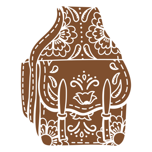Alforja marrón salvaje oeste recortada Diseño PNG