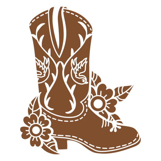 Wild west floral boot cut out PNG Design
