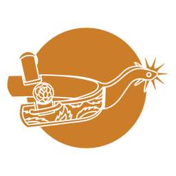 Espuela de caballo vaquero del salvaje oeste cortada Diseño PNG