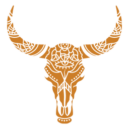 Wild west floral bull skull cut out PNG Design
