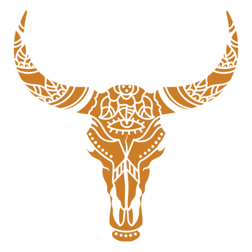 Wild west floral bull skull cut out PNG Design