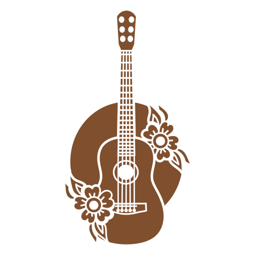 Guitarra floral del salvaje oeste recortada Diseño PNG