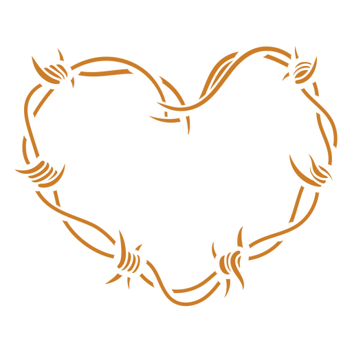 Corazón de alambre de púas del salvaje oeste cortado Diseño PNG
