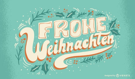 Diseño de letras de feliz navidad alemán