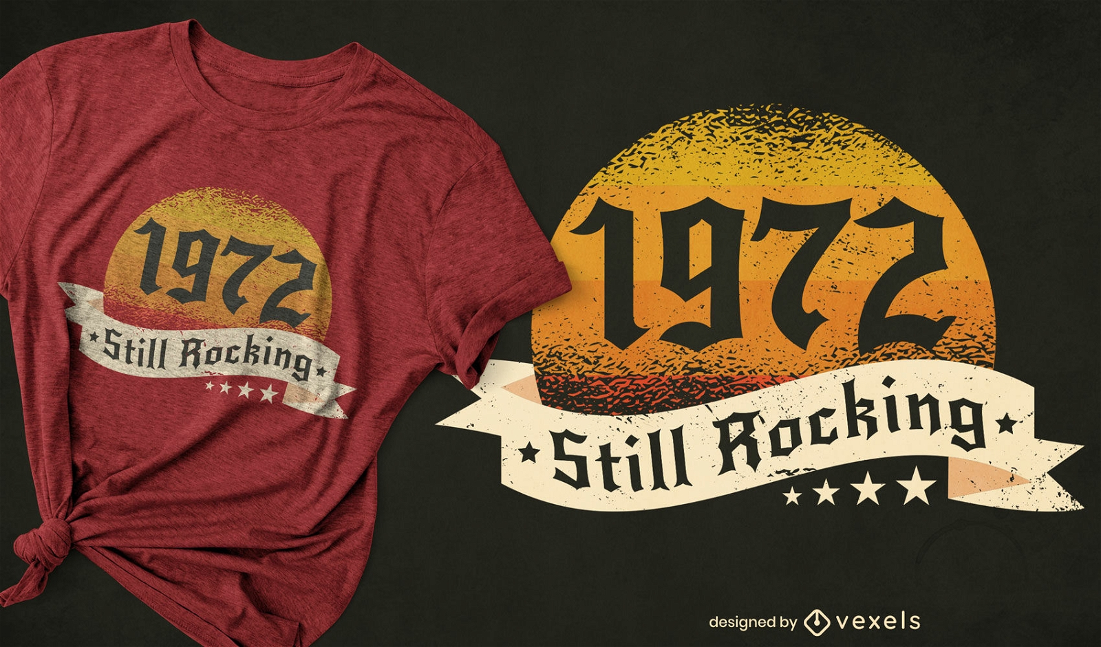 1972 ainda est? em alta no design de camisetas