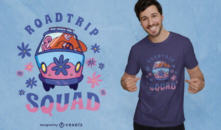 Alien und Bigfoot Roadtrip T-Shirt Design
