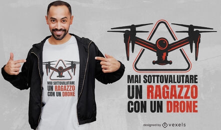 Kid with drone italian quote t-shirt design
