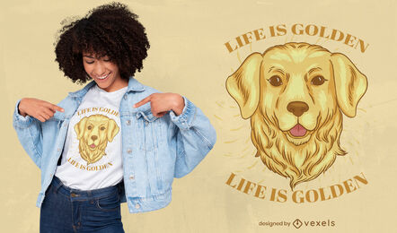 Golden retriever dog face t-shirt design