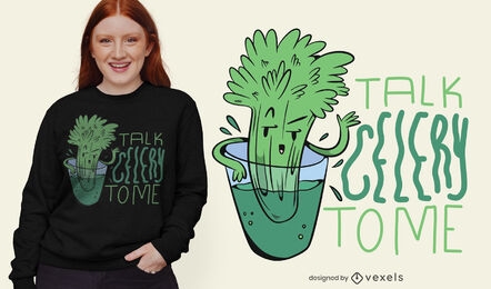Celery character in glass t-shirt design