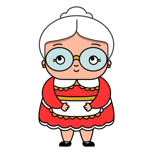 Weihnachtsfiguren Frau Claus mit Schürzenfarbstrich PNG-Design