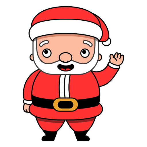Christmas characters Santa Claus color stroke PNG Design