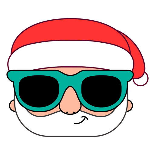 Personagens de Natal Papai Noel com traço de cor de óculos Desenho PNG