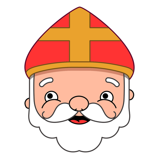 Personagens de Natal Papai Noel com traço de cor de chapéu cristão Desenho PNG