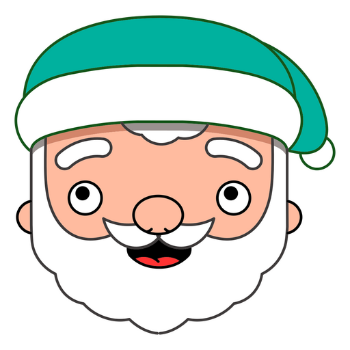 Personagens de Natal Papai Noel com traço de cor de chapéu verde Desenho PNG