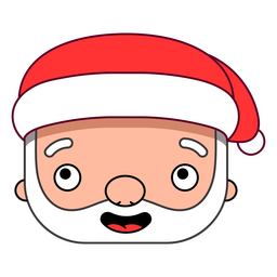 Christmas characters Santa Claus head color stroke PNG Design Transparent PNG