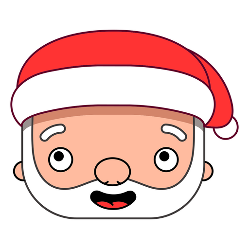 Christmas characters Santa Claus head color stroke PNG Design