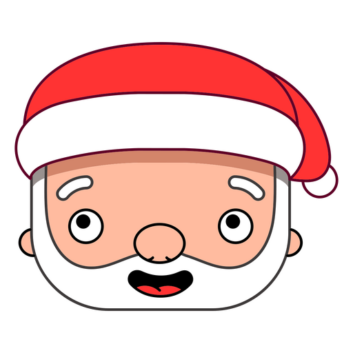 Personagens de Natal traço de cor de cabeça de Papai Noel Desenho PNG