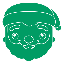 Personajes navideños Recortar la cabeza de Papá Noel verde Diseño PNG