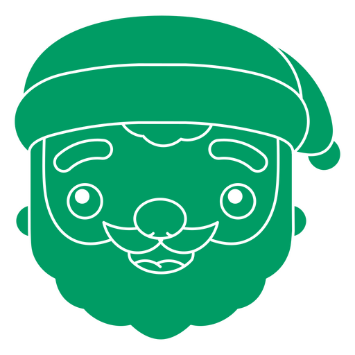 Christmas characters Green Santa head cut out PNG Design