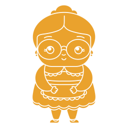 Yellow Mrs. Claus cut out PNG Design