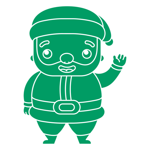 Verde Santa acenando ol? cortado Desenho PNG