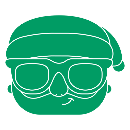 Grüner Weihnachtsmann mit ausgeschnittener Sonnenbrille PNG-Design